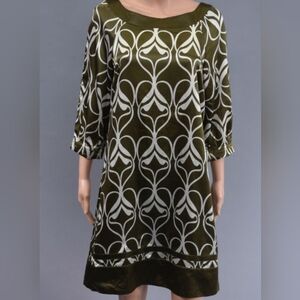 H&M midi half sleeve silky Kaki dress Size 8